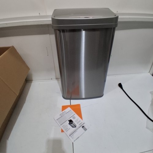 NINESTARS LARGE MOTION SENSOR TRASH CAN - 50 LITRES - BLACK/SILVER (MODEL: DZT-50-28)) image 3