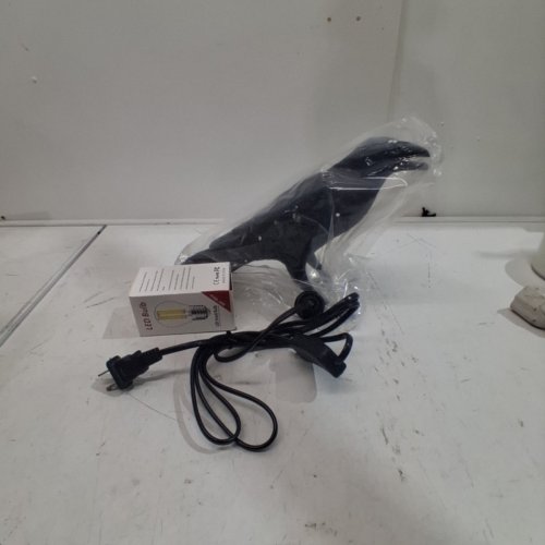 DECORATIVE RAVEN DESK LAMP - 12" - BLACK image 3