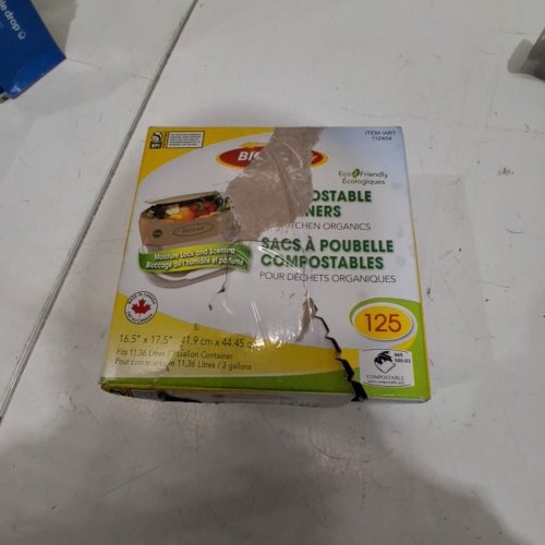 125PK BIOSAK COMPOSTABLE BIN LINERS FOR KITCHEN ORGANICS - 16.5" X 17.5" (MODEL: 112404) image 4