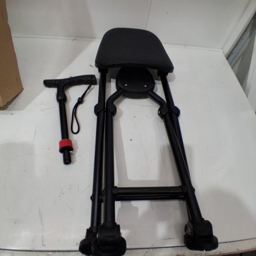 HZZEDNG FOLDING ANTI-SLIP WALKING CANE CHAIR - 400LBS MAX - BLACK image 3
