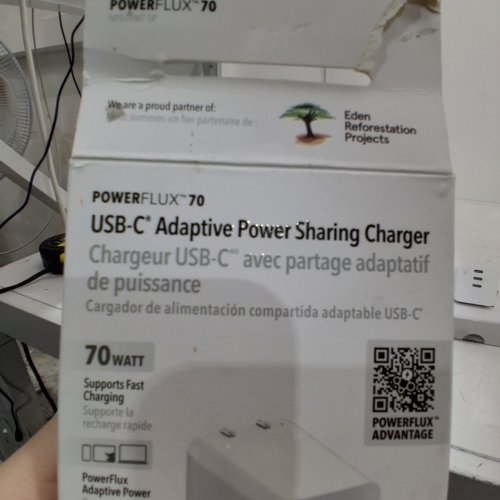 POWERFLUX USB-C ADAPTIVE FAST CHARGING CHARGER BLOCK - 70W - WHITE (MODEL: HPD70WT-SP) image 3