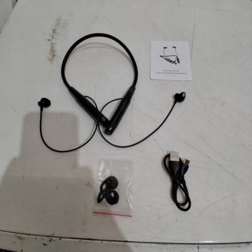 NECKBAND BLUETOOTH CARD SLOT NOISE CANCELLING HEADPHONES - GREY image 3