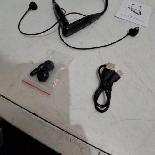 NECKBAND BLUETOOTH CARD SLOT NOISE CANCELLING HEADPHONES - GREY image 4