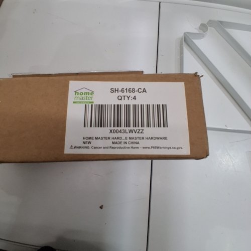 4PC HOME MASTER HARDWARE SHELF BRACKETS - WHITE (MODEL: SH-6168-CA) image 2