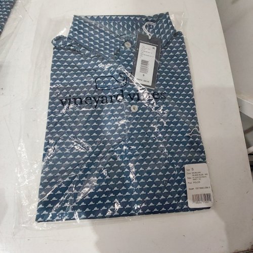VINEYARD VINES PRINTED POLO SHIRT - SMALL - BLUE / WHITE (STYLE: 1G013990-L994-S) image 2