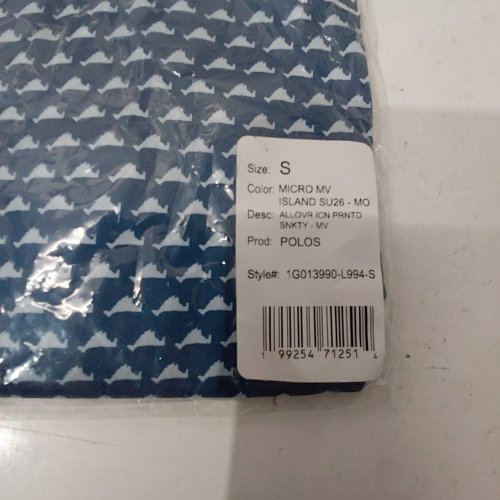 VINEYARD VINES PRINTED POLO SHIRT - SMALL - BLUE / WHITE (STYLE: 1G013990-L994-S) image 3