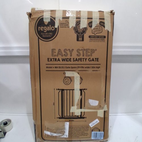 REGALO EASY STEP EXTRA WIDE METAL SAFETY GATE - 30" X 29" - 49" - BLACK (MODEL: 1164EB) image 3