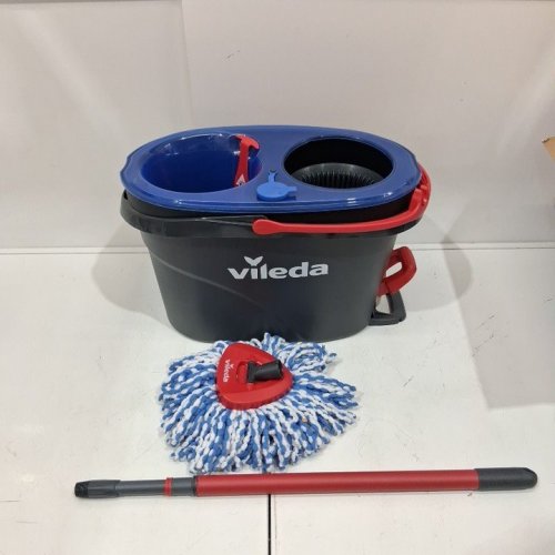 VILEDA EASYWRING RINSECLEAN SPIN MOP & BUCKET SYSTEM - GREY/BLUE image 2