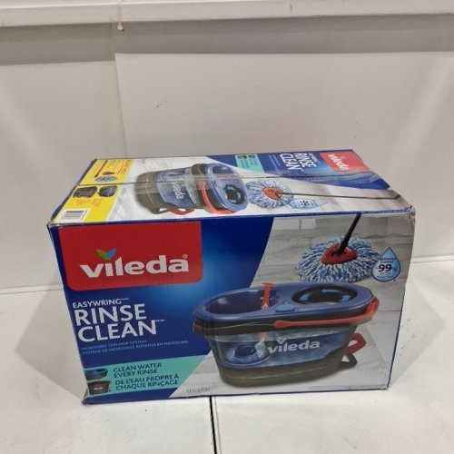 VILEDA EASYWRING RINSECLEAN SPIN MOP & BUCKET SYSTEM - GREY/BLUE image 5