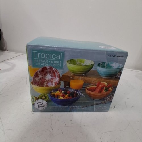 6PK tropical OVER AND BACK STONEWARE SERVING BOWLS - 6" X 6" X 2.8" - multicolor (model:8546696) image 3