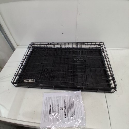 NEW WORLD PET PRODUCTS FOLDING DOUBLE DOOR DOG CRATE - 30" - BLACK (MODEL: B30DD) image 2