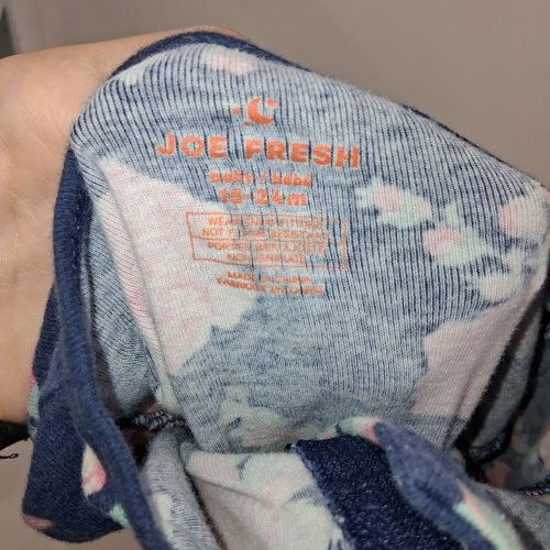 JOE FRESH FLORAL BABY ZIP-UP SLEEPER - 18-24M - NAVY WITH PINK FLORAL PRINT image 3
