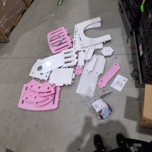 TODDLER INDOOR PLAYSET - 55.5" X 58.3" X 39" - PINK AND WHITE (ITEM: Q7KJA) image 3