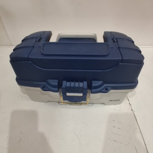 PLANO TWO-TRAY TACKLE BOX - 14.25" X 8.5" X 7.75" - BLUE AND OFF-WHITE (MODEL: 6202) image 3