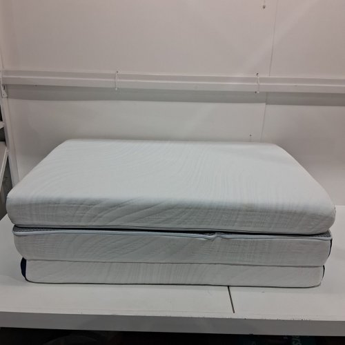 TRI-FOLD MATTRESS - 4" THICK - TWIN - WHITE/BLUE image 4