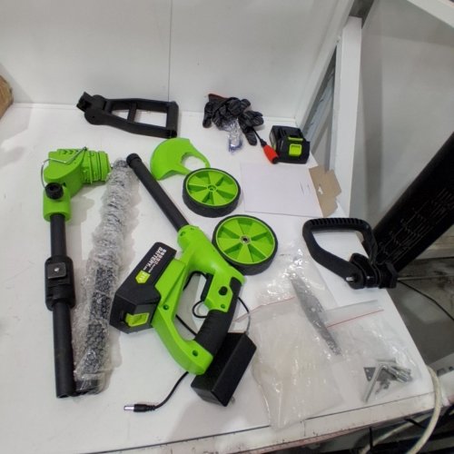 CORDLESS GRASS TRIMMER WEED WHACKER WITH 2 RECHARGEABLE BATTERIES - 21V - GREEN image 3