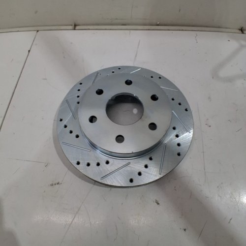 DETROIT AXLE DRILLED SLOTTED BRAKE ROTOR - FITS SELECT MODELS - SILVER (STYLE: S-55054 L) image 3