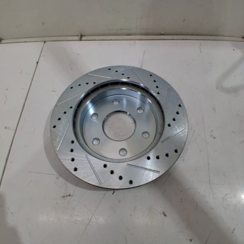 DETROIT AXLE DRILLED SLOTTED BRAKE ROTOR - FITS SELECT MODELS - SILVER (STYLE: S-55054 L) image 4