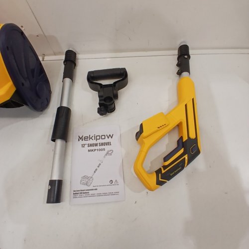 MEKIPOW CORDLESS ELECTRIC SNOW SHOVEL WITH LCD DISPLAY, COMPATIBLE WITH DEWALT 20V BATTERY - *TOOL ONLY* - 12" - YELLOW/BLACK (MODEL: MKP1005) image 5