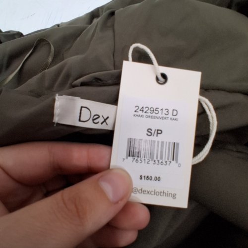 DEX HOODED BELTED PARKA COAT - SMALL - KHAKI GREEN (STYLE: 2429513 D) image 3