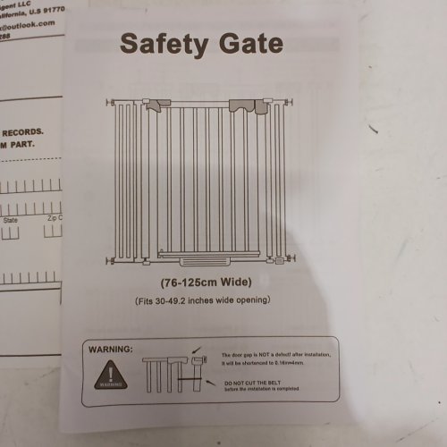 EXTRA TALL WALK-THRU GATE WITH PET DOOR - 42" X 30" - 49" - BLACK image 2