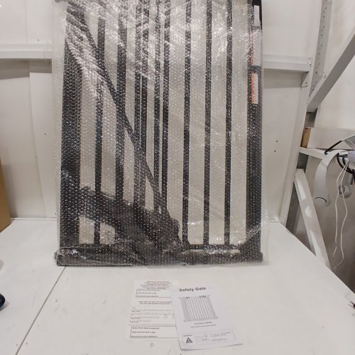 EXTRA TALL WALK-THRU GATE WITH PET DOOR - 42" X 30" - 49" - BLACK image 3