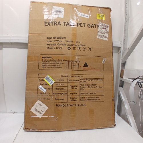 EXTRA TALL WALK-THRU GATE WITH PET DOOR - 42" X 30" - 49" - BLACK image 5