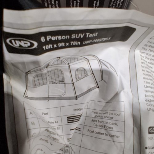 UNP 6 PERSON SUV CAMPING TENT - 10FT X 9FT X 78" - GREEN/GREY - (MODEL:144055724) image 5