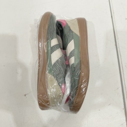 GIRLS MADDEN NYC LACE-UP SNEAKERS - SIZE 2 - GREEN/PINK/CREAM (STYLE: 62MNYCVERVEM26) image 6