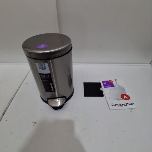 SIMPLEHUMAN ROUND STEP MINI TRASH CAN - 4.5L/1.2 GALLON - BRUSHED STAINLESS STEEL (MODEL: CW1852) image 2