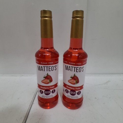 2PK MATTEO'S SUGAR FREE COFFEE SYRUP - 750 ML - STRAWBERRY image 3