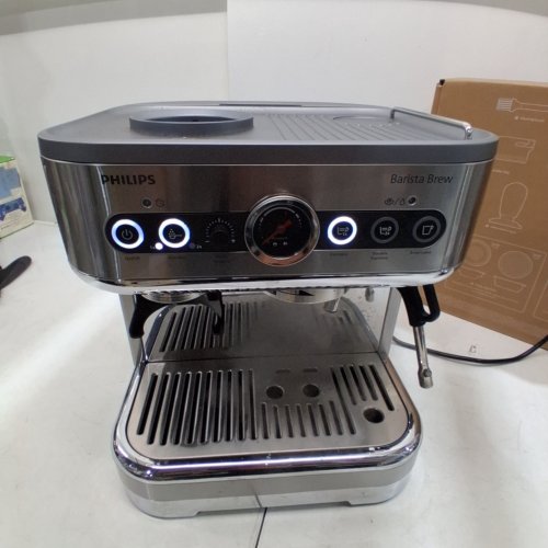 PHILIPS BARISTA BREW SEMI-AUTOMATIC ESPRESSO MACHINE WITH 58 MM PORTAFILTER, 15-BAR PUMP WITH SINGLE, DOUBLE & AMERICANO BUTTONS, 250 G BEAN CONTAINER, PREMIUM CALIBRATED TAMPER, STEAM WAND W/ 450 ML MILK JUG - STAINLESS STEEL (MODEL: PSA3218/01) image 2