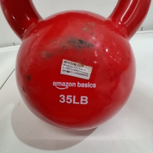 AMAZON BASICS VINYL KETTLEBELL - 35 LBS - RED image 2