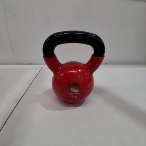 AMAZON BASICS VINYL KETTLEBELL - 35 LBS - RED image 3