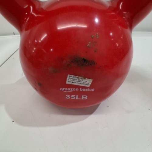AMAZON BASICS VINYL KETTLEBELL - 35 LBS - RED image 4
