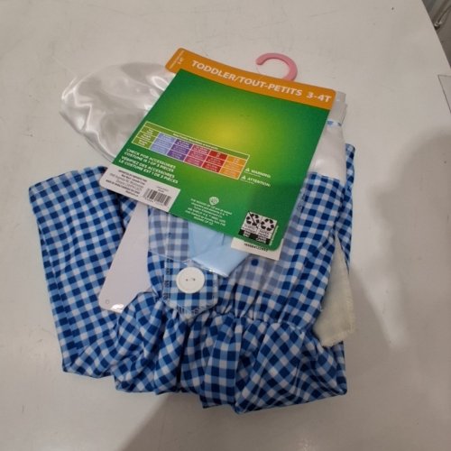 3PC TODDLER RUBIES WIDARD OF OZ DOROTHY COSTUME - 3-4T - BLUE AND WHITE image 2