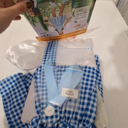 3PC TODDLER RUBIES WIDARD OF OZ DOROTHY COSTUME - 3-4T - BLUE AND WHITE image 3