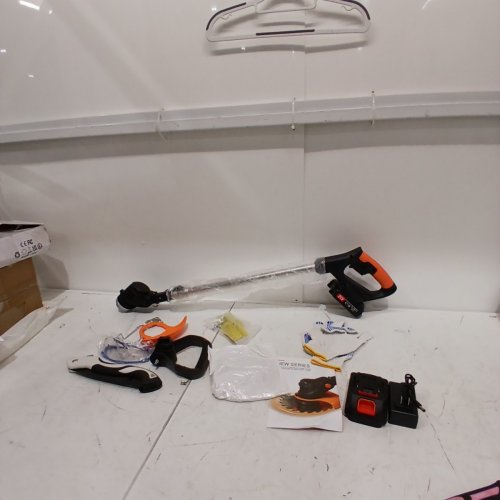 CORDLESS RECHARGEABLE MULTI-FUNCTION LAWN TRIMMER WITH BATTERY & CHARGER - 21V - ORANGE/BLACK image 3