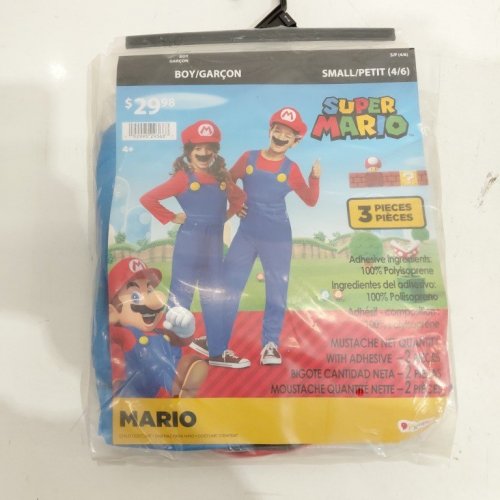 2PC KID'S UNISEX DISGUISE SUPER MARIO MARIO ELEVATED CLASSIC COSTUME - SMALL (4/6) - RED/BLUE/YELLOW (STYLE: 155449G) image 3