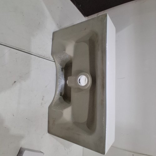 KMOEM WALL MOUNTED CERAMIC BATHROOM SINK WITH OVER FLOW - 22" X 12" - WHITE image 5