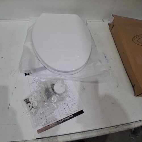AOLALA SOFT CLOSE D SHAPED TOILET SEAT - 17.75" - WHITE (MODEL: AOLALA-MTG01) image 2