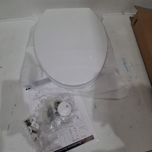 AOLALA SOFT CLOSE D SHAPED TOILET SEAT - 17.75" - WHITE (MODEL: AOLALA-MTG01) image 3