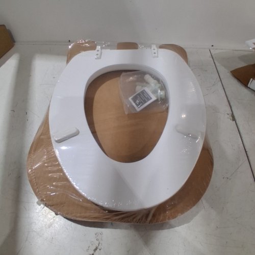 MAYFAIR PADDED ROUND TOILET SEAT WITH PLASTIC HINGES - 17.5" - WHITE image 3
