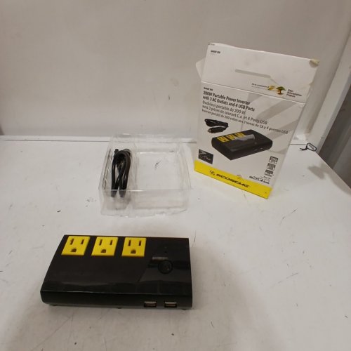 SCOSCHE INVERT 200W PORTABLE POWER INVERTER W/ 3 AC OUTLETS AND 4 USB PORTS - (MODEL:PI200PS) image 2