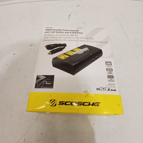 SCOSCHE INVERT 200W PORTABLE POWER INVERTER W/ 3 AC OUTLETS AND 4 USB PORTS - (MODEL:PI200PS) image 4