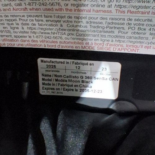 CYBEX GOLD CALLISTO G 360 ROTATING CONVERTIBLE CAR SEAT WITH SAFETY PROTECTION SYSTEM - 120LBS MAX - MOON BLACK (MODEL: 524000600) image 2