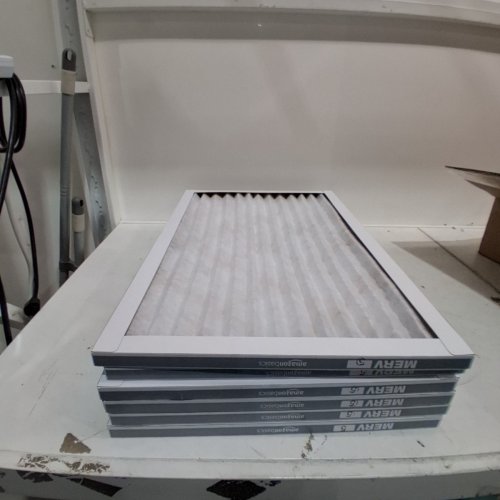 6PK AMAZON BASICS MERV 5 AC FURNACE AIR FILTERS - 16" X 25" X 1" - WHITE image 2