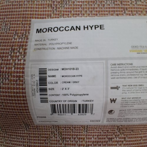 JONATHAN Y MOROCCAN HYPE VINTAGE DIAMOND AREA RUG - 2FT X 3FT - CREAM/GREY (MODEL: MOH101B-23) image 3
