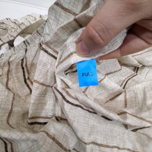 3PC COTTON SHEET SET WITH FITTED SHEET AND PILLOWCASES - FULL - BEIGE/BROWN STRIPED image 3