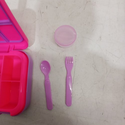 MAINSTAYS LUNCH BOX SET WITH UTENSILS AND CONTAINER - PINK AND PURPLE image 3